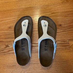 Birkenstock Leather White Gizeh Thong Sandals (NWOT)